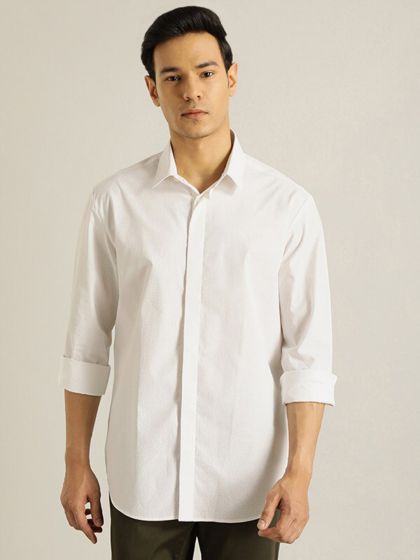 Indian terrain white linen shirts top