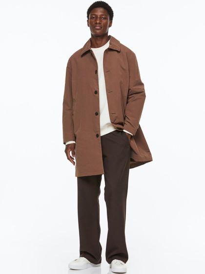 Mens knee length outlet trench coat