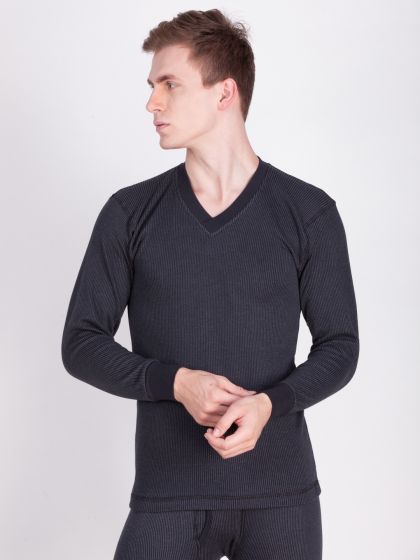 Men's Thermal Henley in Charcoal
