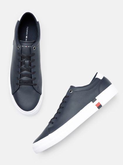 Buy Tommy Hilfiger Men Solid Leather Sneakers Casual Shoes for