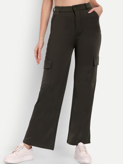 Stretchable Olive Women's Relaxed Fit Cotton Cargo Pants at Rs 170/piece in  New Delhi