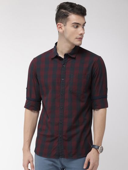 Buy Roadster Men Navy Blue \u0026 Red 