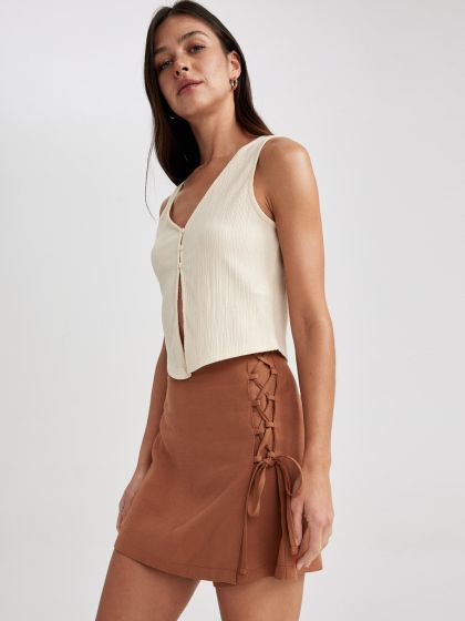 Buy AMERICAN EAGLE OUTFITTERS Women Tan Brown Solid A Line Mini Corduroy Skirt Skirts for Women 11885352 Myntra