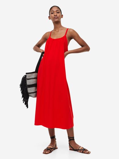H&m crepe dress red new arrivals