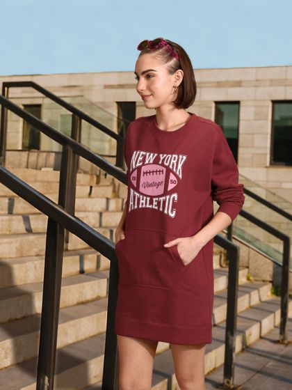 Athletic sweatshirt dress online