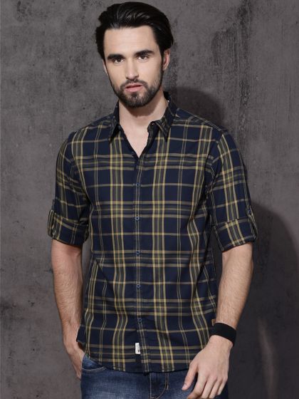Buy Roadster Men Black \u0026 Grey Slim Fit