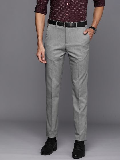 Buy Louis Philippe Men Black Solid Milano Fit Smart Casual