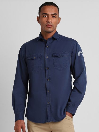 Peter england olive green sales shirt