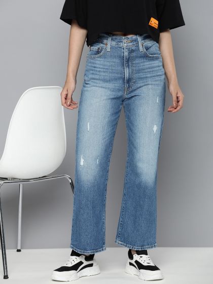 Buy Levis Women Blue Ribcage Split Flare Bootcut High Rise Clean Look Jeans  - Jeans for Women 8315151