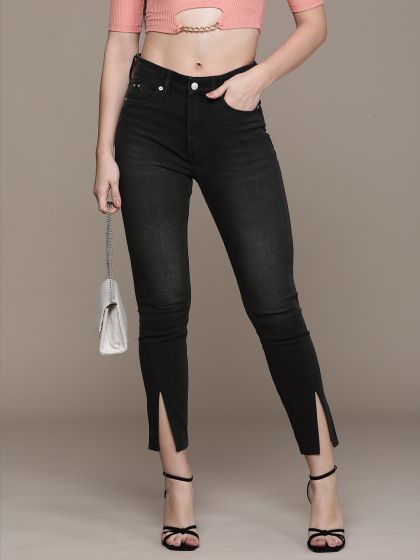 Buy Calvin Klein Jeans Women Wide Leg High Rise Stretchable Jeans