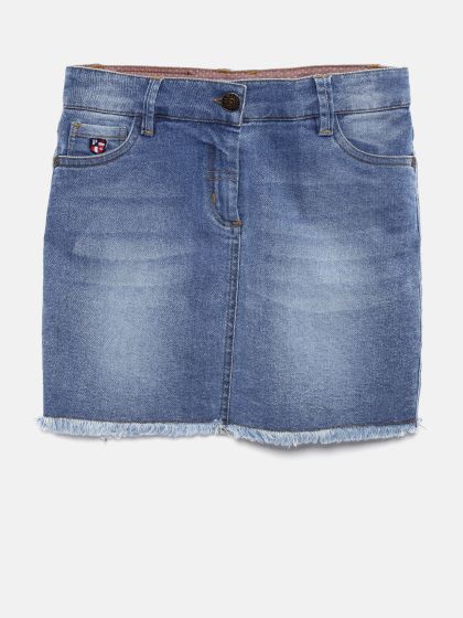 kids blue jean skirt