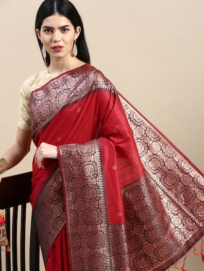 VISHNU WEAVES Blue & Pink Ethnic Motifs Silk Cotton Ready to Wear Paithani  Saree - Absolutely Desi