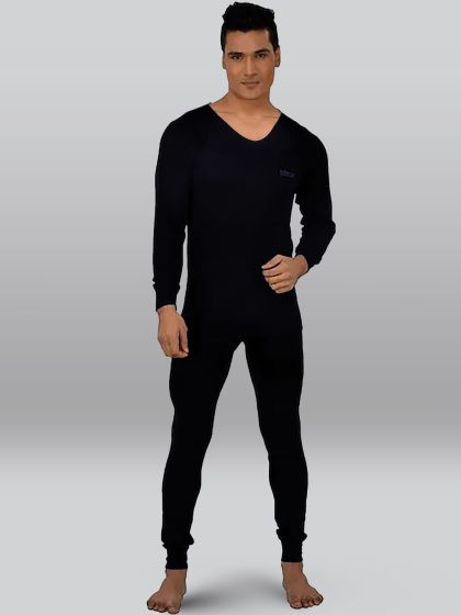 Buy Lux Cottswool Black Thermal Clothing Set - Thermal Set for Men 1813075