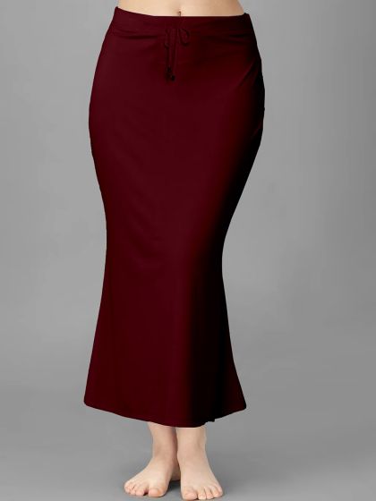 Buy Mystical Maroon Knitted Saree Shapewear with Drawstring Online