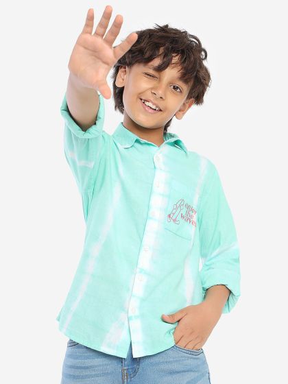 JusCubs Boys Checkered Casual Green Shirt - Buy JusCubs Boys