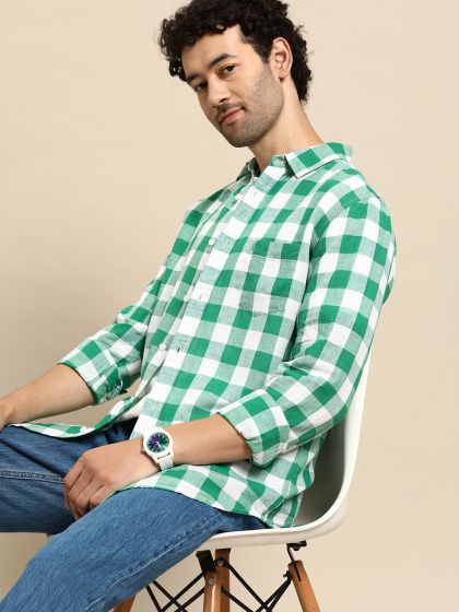 United colors of benetton men's checkered casual shirt 2025