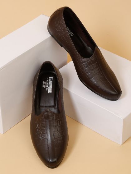 Buy Teakwood Leathers Men Textured Leather Comfort Insole Basics