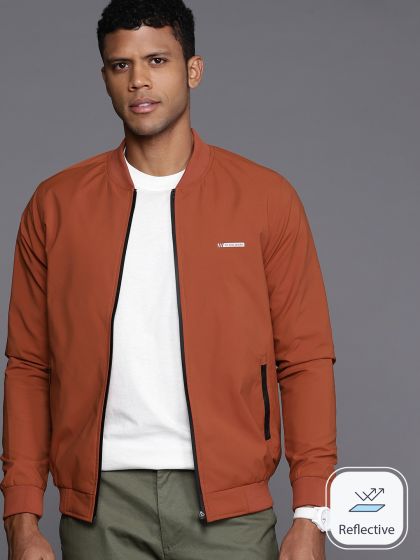 Buy Louis Philippe Solid Mock Collar Reversible Padded Jacket
