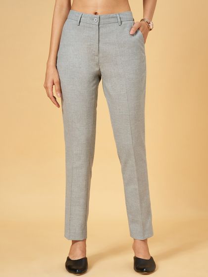 Buy VERO MODA Solid Bootcut Fit Polyester Women's Formal Wear Pant