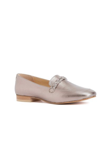 Buy Peach Flores Women Leather Slip On Loafers Casual Shoes for