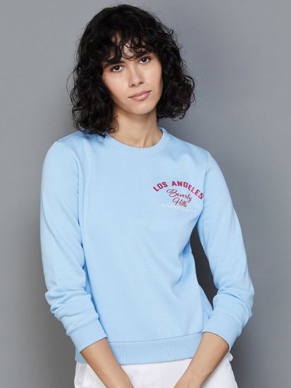 U.S. Polo Assn. Women Crew Neck Typographic Print Crop Sweatshirt, Black (XS)