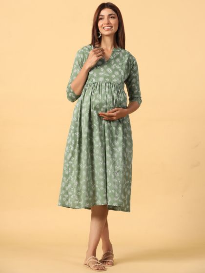 MAMA Crinkled Nursing Dress