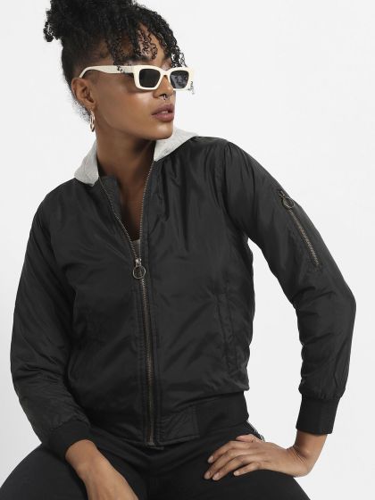 Buy Ajile By Pantaloons Women Black Longline Sporty Jacket With