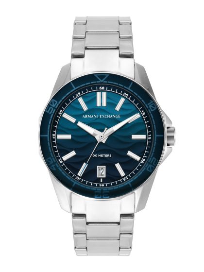 Armani silver deals watch black face