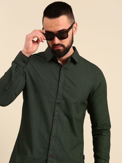 Cotton Button Front Shirt - Woodland Ditsy