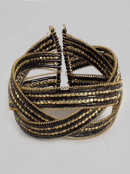 Gold-Plated Beaded Link Bracelet