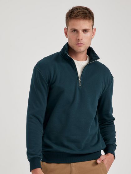 Buy H M Oversized Fit Half Zip Sweatshirt Sweatshirts for Men