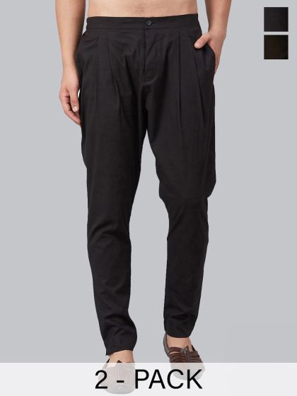 Buy See Designs Men Black Solid Pure Cotton Pyjama Pyjamas for