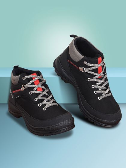 Buy Red Chief Men Brown Solid Leather High Top Trekking Shoes