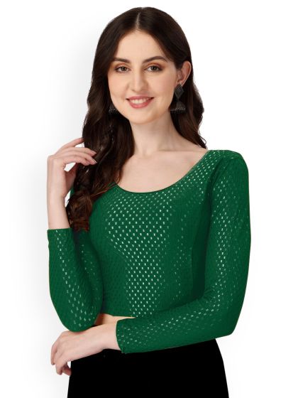 Buy SCUBE DESIGNS Woven Design Round Nek Three Quarter Sleeves Saree Blouse  - Saree Blouse for Women 25046450