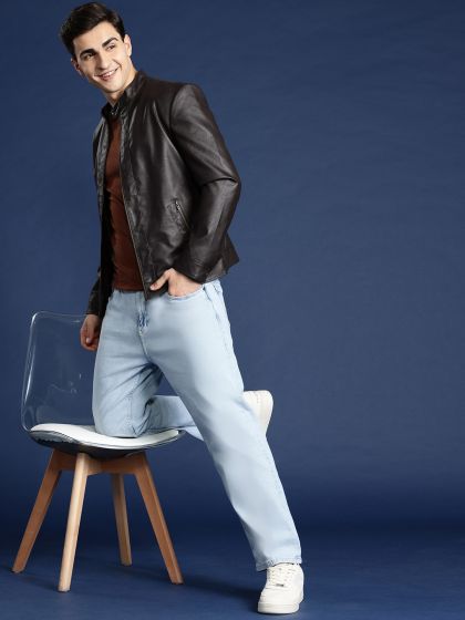 John players leather jacket best sale