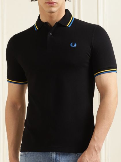 Buy Fred Perry Slim Fit Polo Collar Short Sleeve Cotton T Shirt
