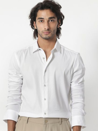 Buy RARE RABBIT Slim Fit Spread Collar Cotton Casual Shirt