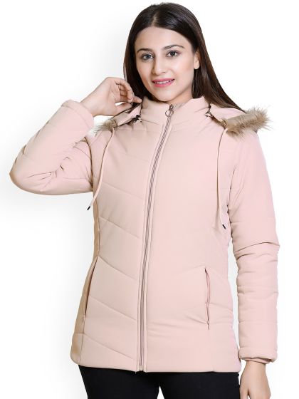 Buy Brazo Full Sleeve Solid Padded Women's Jacket (L, Beige) at