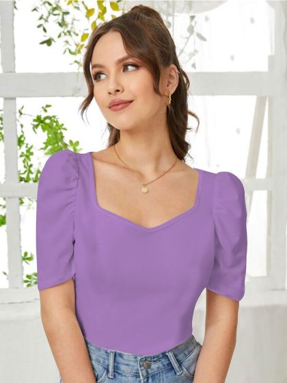 Berrylush Women Solid Mauve Strapless Neck Sleeveless Front Heart Cutout  Velvet Cropped Tube Top