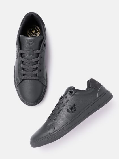 Buy Louis Philippe Sport Men Navy Blue Solid Sneakers With Self