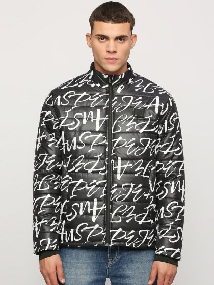 Black and top white print jacket