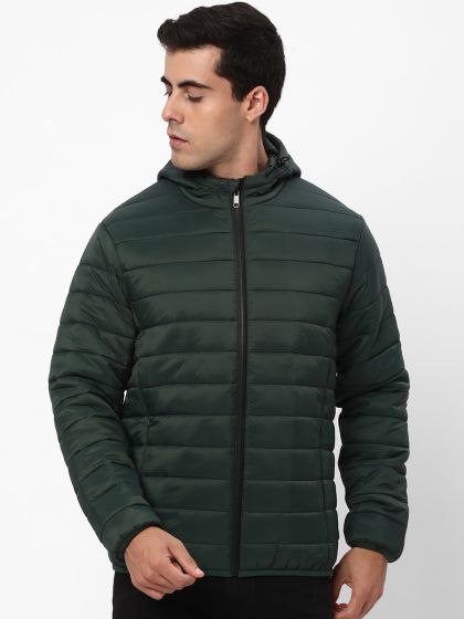 Buy United Colors Of Benetton Men Green Stand Collar Puffer Jacket