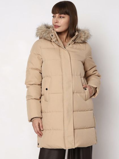Vero moda faux fur hooded parka hotsell