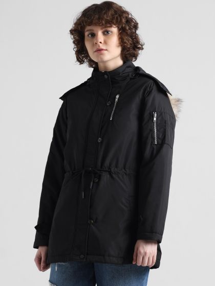 Vero moda parka with sales faux fur hood in rust
