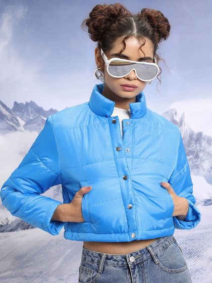 Forever 21 blue puffer jacket shop