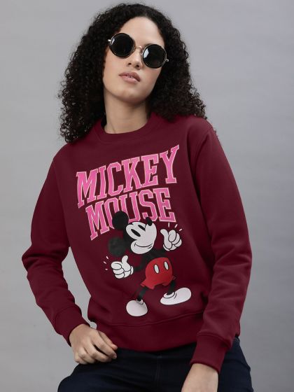 Disney Womens Plus Size Mickey Mouse Sweatshirt Fleece