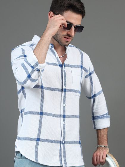 Myhra trendy cotton blend slim fit hot sale solid shirts