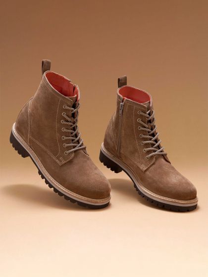 Buy Woodland Men Olive Green Nubuck Leather Chukka Boots Boots