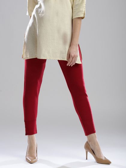 Buy Biba Maroon Winter Leggings 