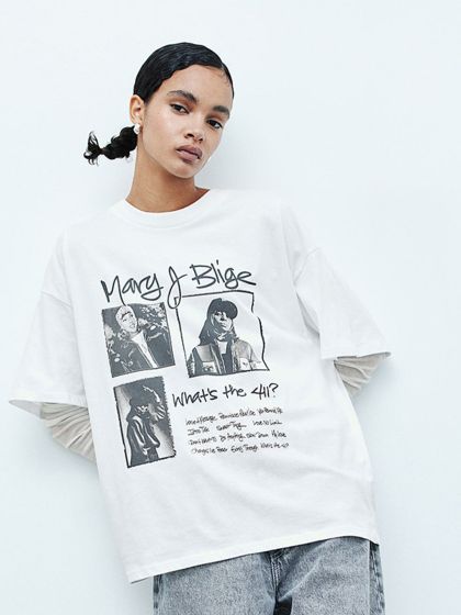 Bonkers Corner White Graphic Printed Drop Shoulder Sleeves Cotton Oversized  T-shirt